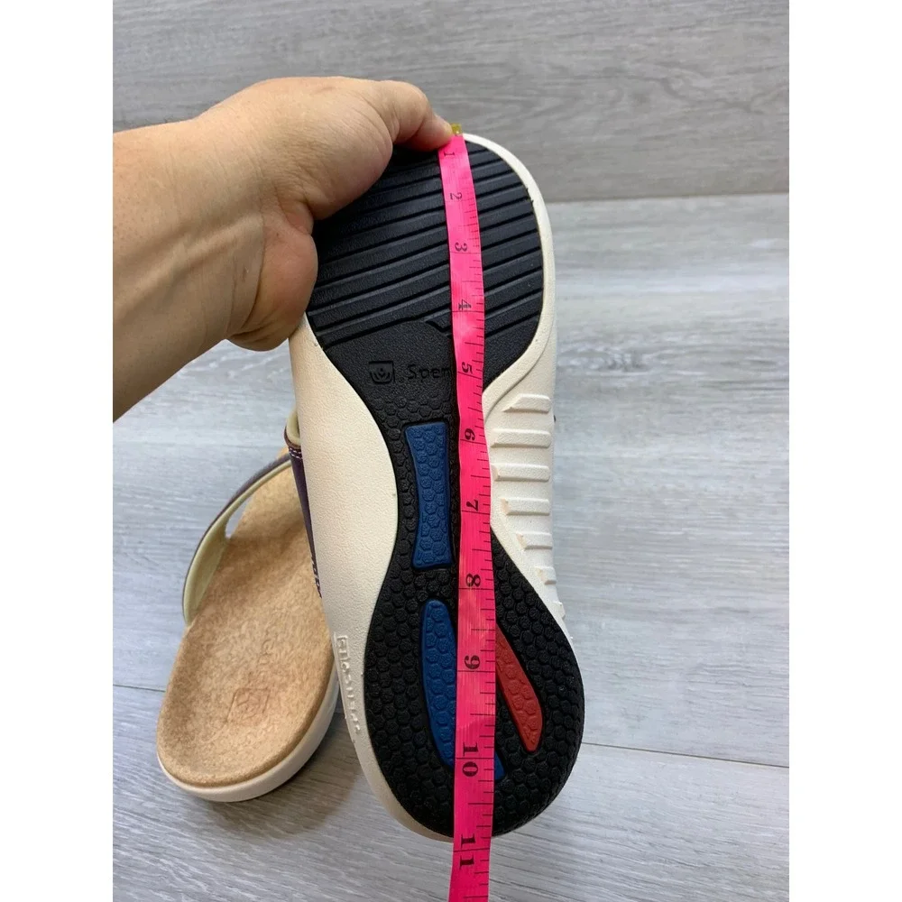 Spenco Kholo Metallic Purple Orthotic Flip Flop Sandals Women's 10 Casual Shoes
